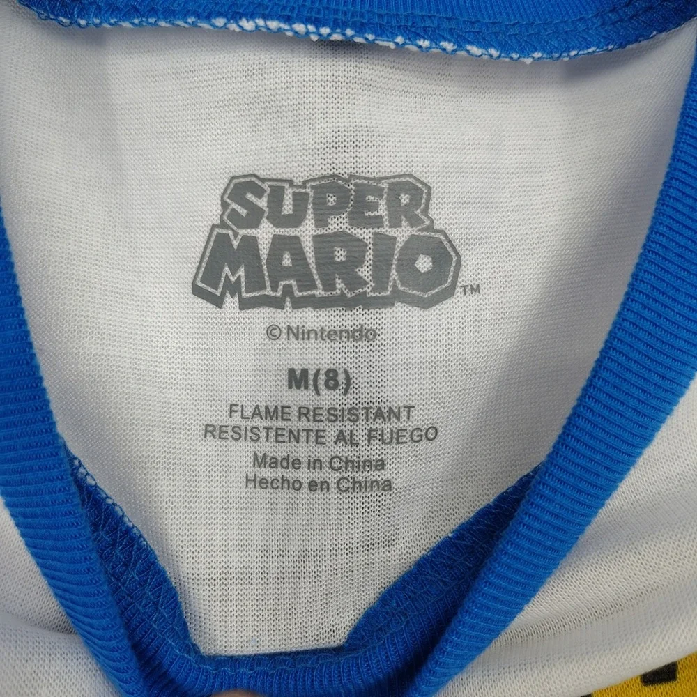 NWT Super Mario Boys‎ Pajama Set Medium 8 T Shirt Pants Mario Luigi